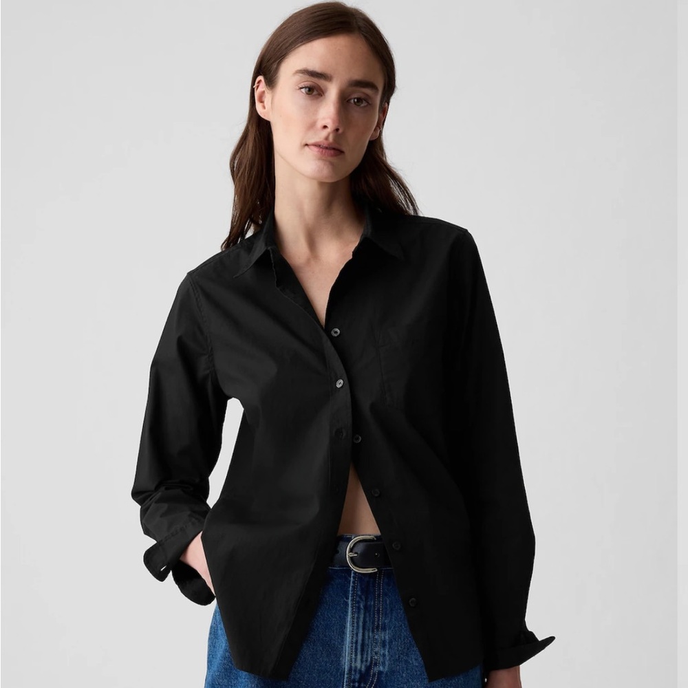 GAP Perfect Shirt Black Button